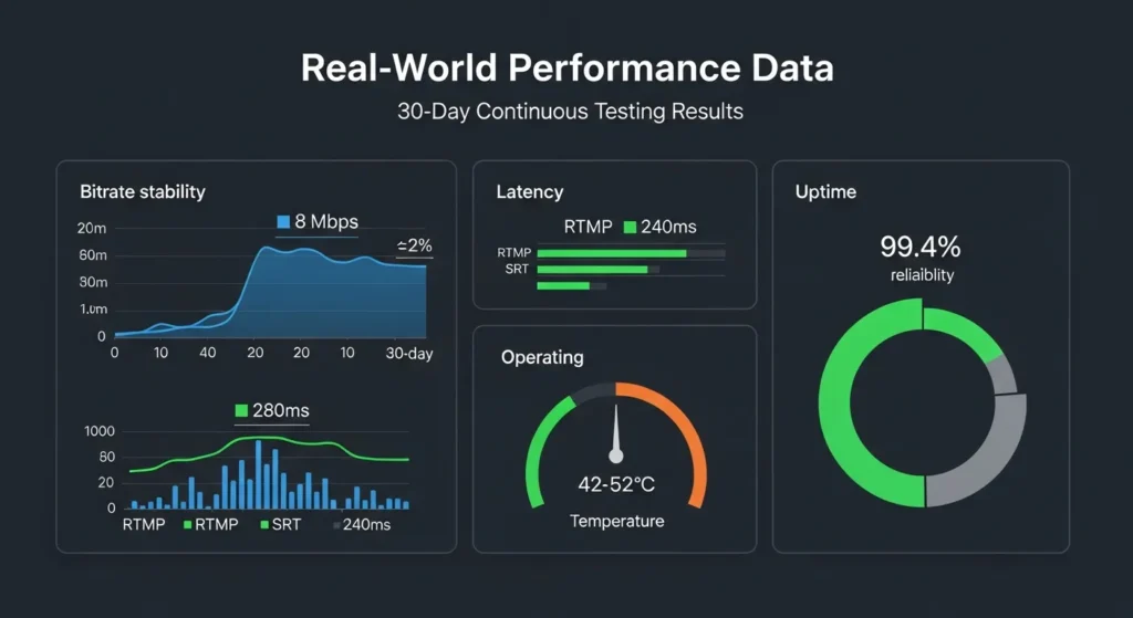 Bitrate, Uptime & Latency Tests Vecaster IPTV Encoders Review