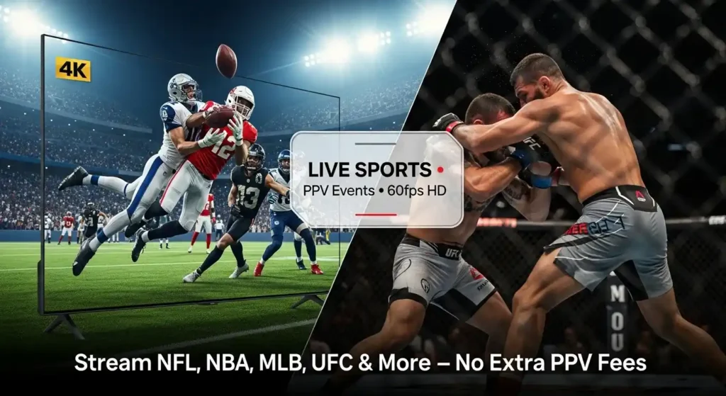 Complete Sports Coverage Including PPV Events IPTV USA
